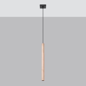 Lustra suspendata Pastelo din lemn, Natural 3.5x3.5x120 cm - Img 2