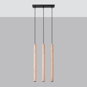 Lustra suspendata Pastelo din lemn, Natural 30x5x110 cm - Img 2
