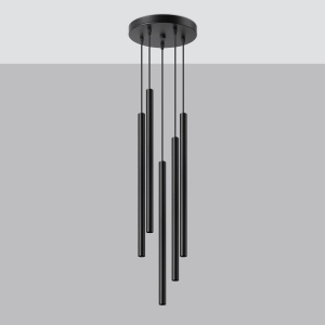 Lustra suspendata Pastelo Negru 25x25x110 cm - Img 2