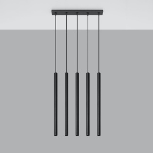 Lustra suspendata Pastelo Negru 45x5x90 cm - Img 2