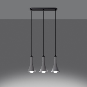 Lustra suspendata Rea din beton Gri 46x12x110 cm - Img 3