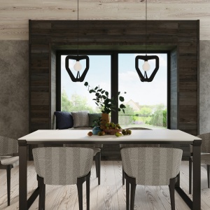 Lustra suspendata Tres Negru 33x33x130 cm - Img 6