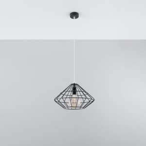 Lustra suspendata Umberto Negru 32x32x120 cm - Img 2