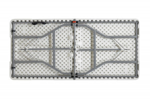 Masa de camping pliabila profesionala Rodeo cadru metalic, gri deschis 152x60x74cm - Img 4