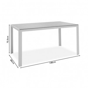 Masa de Gradina Nares Alb - Natural 140x80x72.5 cm - Img 4
