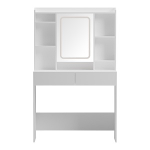 Masa de toaleta cu LED Efilia Alb 90x40x145 cm - Img 2