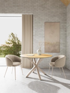Masa dining Heaven V1, Natural, 75.5x119x119 cm