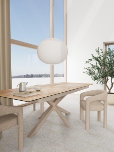 Masa dining Heaven V1, Natural, 76x240x100 cm - Img 2