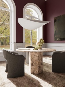 Masa dining Naxos, Maro mat, 75x130x130 cm