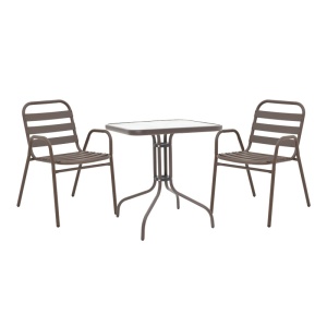 Masa dining Watson-Sussie, Pako World, Maro-Sticla, 70x70x70 cm