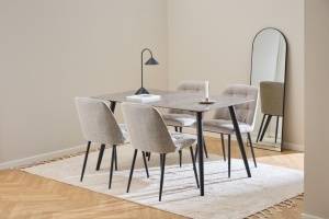 Masa dining Wicklow, Gri, 75x140x80 cm