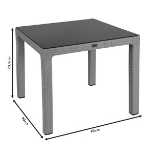 Masa exterior Explore cu protectie UV plastic culoare maro 90x90x73.5cm - Img 3