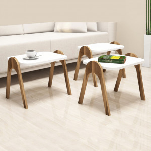 Masuta Auxiliara Paris - Walnut, Alb - Img 2