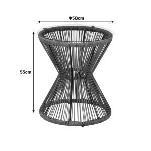 Masuta de cafea de gradina, Mabil, Gri, 50x50x55 cm - Img 4