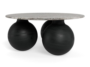 Masuta de cafea Konya, Gri, 42x95x95 cm - Img 3
