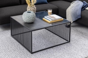 Masuta de cafea Strington, Negru, 40x80x80 cm