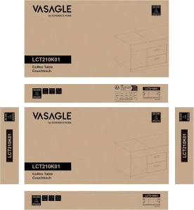 Masuta de cafea Vasagle Bej 100x50x48.5 cm - Img 6