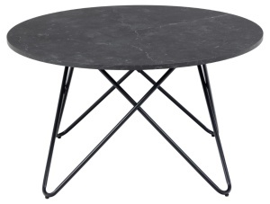 Masuta de cafea Wyre, Negru, 45x80x80 cm - Img 4