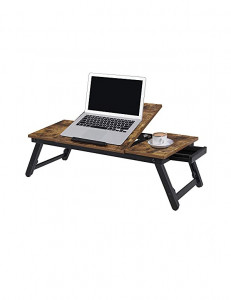 Masuta pentru laptop, Songmics, Maro Rustic, LLD110B01, 71 x 35 x 23 cm - Img 6