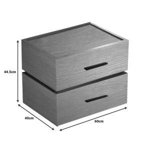 Noptiera Sonlen, Pako World, Stejar, MDF, 60x40x44 cm - Img 3