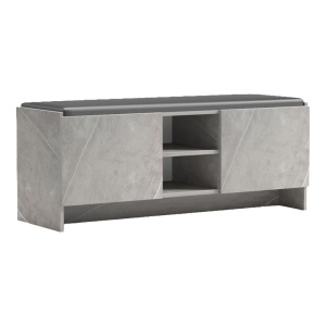 Pantofar bancheta cu depozitare, Zulla, Gri, 110x37x43 cm - Img 3