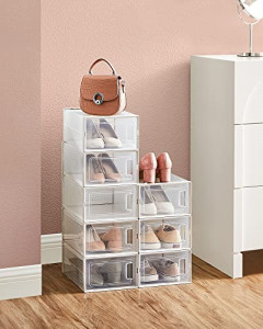 Pantofar din plastic, Songmics, Alb, 33.3x23x14 cm - Img 3