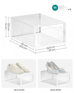 Pantofar din plastic, Songmics, Alb, 33.3x23x14 cm - Img 6