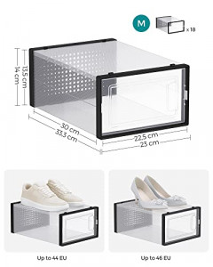 Pantofar din plastic, Songmics, Negru, 33.5×23.2×14.3 cm - Img 6