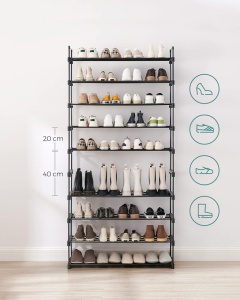 Pantofar modular Negru Songmics 92x30x194 cm - Img 6