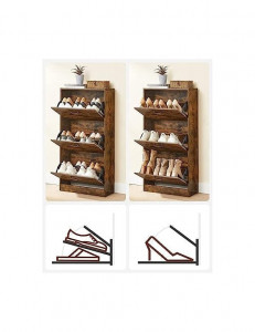 Pantofar, Vasagle, Maro Rustic, 60 x 24 x 120 cm, 3 usi - Img 2