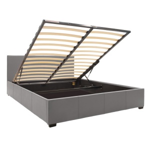 Pat cu saltea si depozitare, Norse Resty, Pako, Gri 167x211x86 cm - Img 3