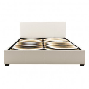 Pat dublu cu spatiu de depozitare 160x200 cm Norse 9903 Alb mat - Img 4