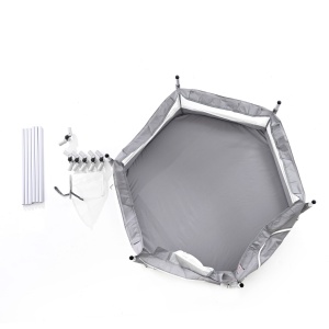 Piscina de bile pliabila Gri 120x67x60 cm - Img 12