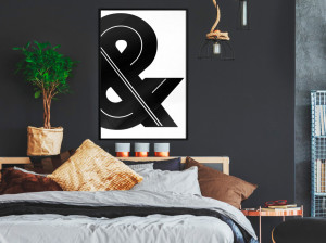 Poster - Ampersand (Black and White), cu Ramă neagră, 20x30 cm - Img 2