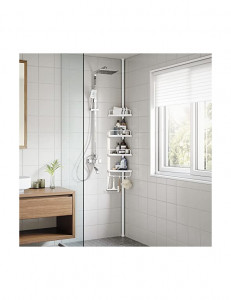 Raft de colt pentru baie, Songmics, 85-305 cm, BCB001A, Alb - Img 2