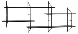 Raft de perete Belfast, Negru, 79x191x25.5 cm - Img 6