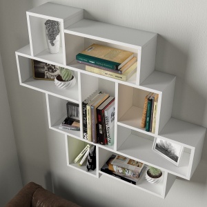 Raft de perete Parola - White Alb 115.5x103.5x15 cm - Img 3