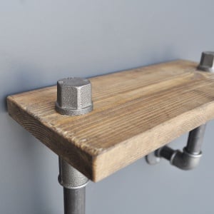 Raft din țevi Boruraf041 Nuc 55x30x14 cm - Img 5