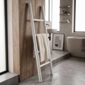 Scara decorativa Morjeve, Alb pal, 6x45x150 cm