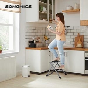 Scara, Songmics, Gri-Negru, 55x50x4.5 cm