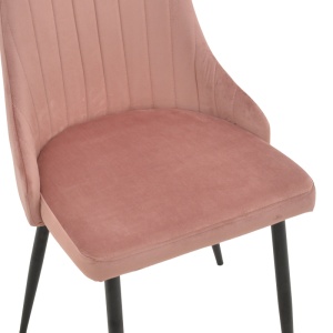 Scaun Azori catifea mar rotten picior metalic negru 49x55x85 cm - Img 7