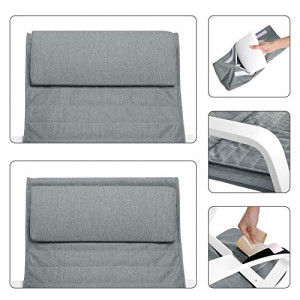 Scaun balansoar, Songmics, Gri-Alb, 121.5x67x84 cm - Img 5