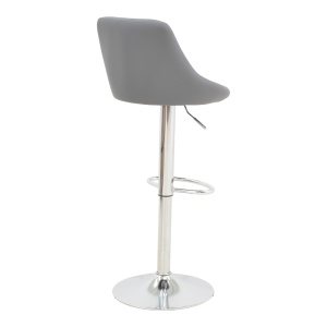 Scaun bar Boronez inaltime ajustabila piele ecologica PU gri si baza cromata 47x49x112 cm - Img 2