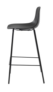 Scaun bar WHITBY, Negru, 45x93x47 cm - Img 3
