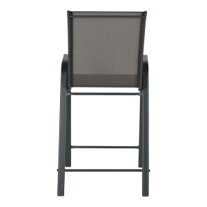 Scaun de bar, Calan, Gri inchis, 55x70x114 cm - Img 5