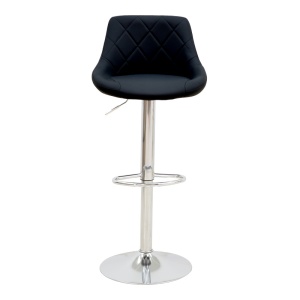Scaun de bar reglabil pe inaltime Boronez Negru 47x49x112 cm - Img 5