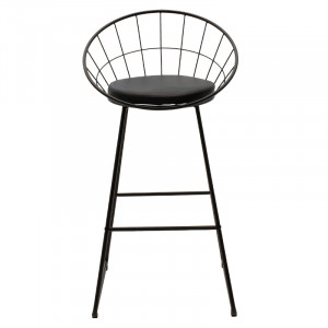 Scaun de bar Seth sarma metalica neagra cu perna pvc neagra - Img 4