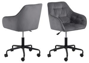 Scaun de birou Brooke, Gri, 88.5x59x58.5 cm - Img 3