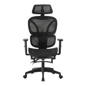 Scaun de birou cu suport picioare, Corus, Pako, Negru 62x69x135 cm - Img 5