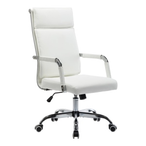 Scaun de birou directorial, Mavel, Alb, 55x62x110 cm